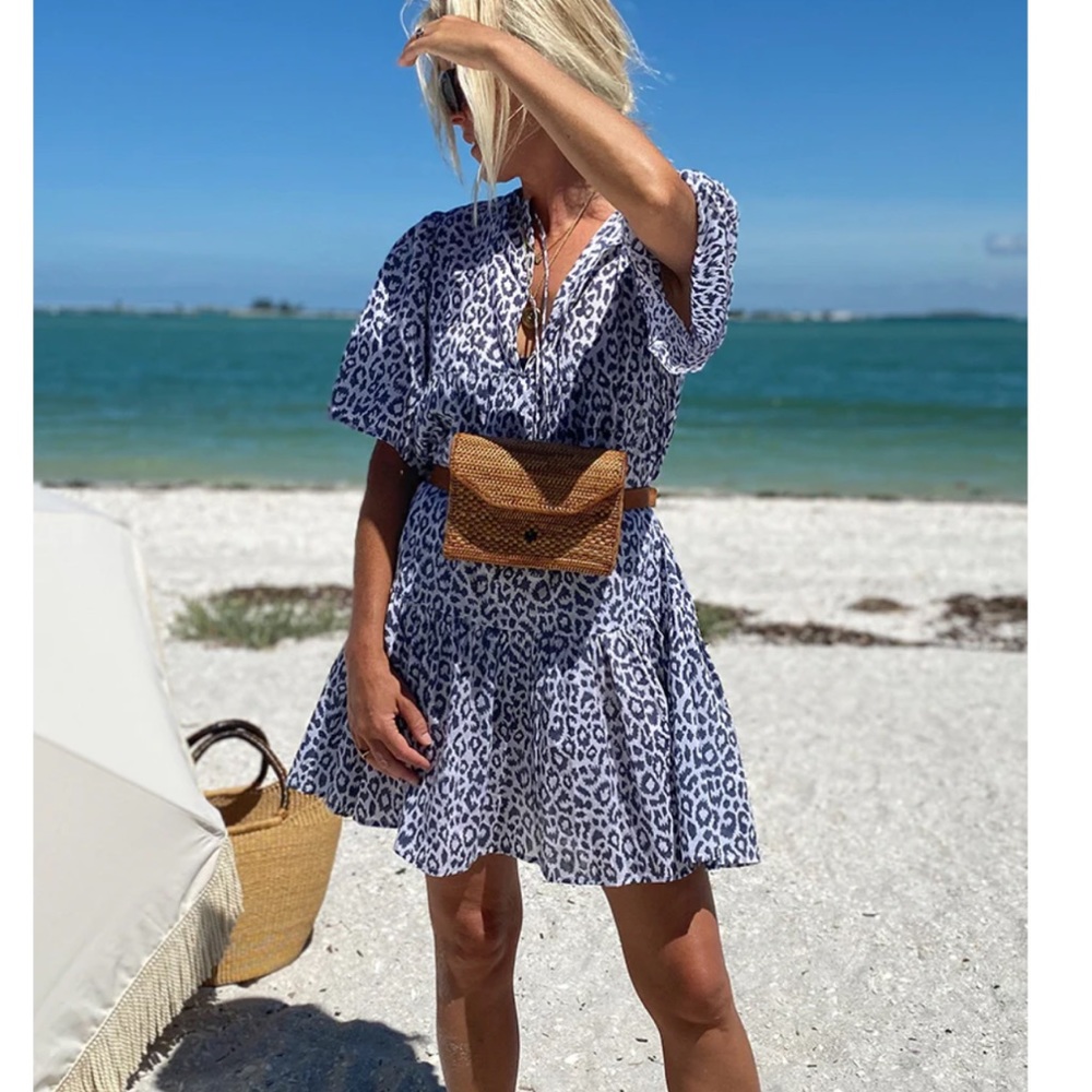 Emerson Fry Isla dress in charcoal leopard